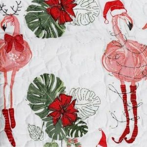 Christmas flamingo Shoreline king 3 pc quilt set